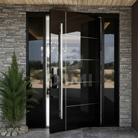 Portes de sécurité extérieures pivotantes en acier inoxydable de haute qualité de style américain pour maison, porte d'entrée en métal