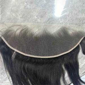 Cierre frontal de encaje HD en forma de M 13x4, frontal HD 100% cabello virgen liso sin procesar, tejido de cabello de 8-30 pulgadas, cierre atado a mano - Product Image 3
