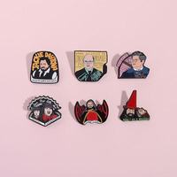 Broches et épingles en métal en forme de vampire, nouveauté 2026, vente en gros, accessoires créatifs pour fans de films, badges et épingles en métal