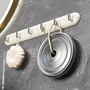 Wall Mounted Hooks Cream White Rectangle Removable Non Marking For Bathroom Kitchen Bedroom Living Room Door Coat Hat Storage - Product Image 4