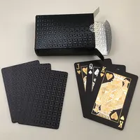 GS-18178 Kleurendruk Speelkaarten Zwart Folie Huisdier Poker Kaarten