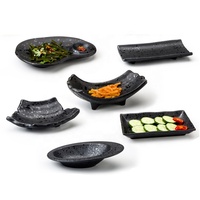 Vaisselle de restaurant commerciale personnalisée, service de sushi japonais, assiette en mélamine pour chips et trempette