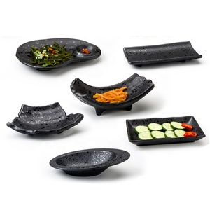 Restaurant Tableware Japanese Sushi Dinner <strong>Serving</strong> 7 Inch Cheap Black Rectangle Melamine Dish - Product Image 3