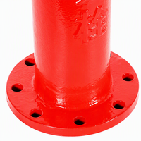 Hydrant d'incendie en fonte DN100/65 à double sortie, fixation par bride fixe, pour la protection incendie des entrepôts, des dépôts de pétrole et des usines chimiques