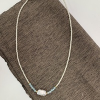 Vente en gros de collier de perles d'eau douce à la mode fait à la main avec motif géométrique plaqué or rhodium accessoire tendance