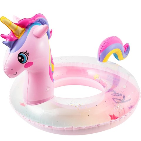 Transparent Eco-Friendly Portable Foldable Adult Inflatable Swim Ring Toy Float with Quick-Dry Material for Summer Vacation