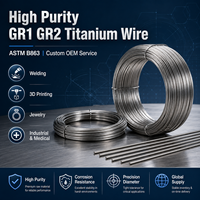 Fil de titane GR1 GR2 de haute pureté ASTM B863 pour soudage, impression 3D, bijouterie, industrie, médecine, sur mesure, OEM