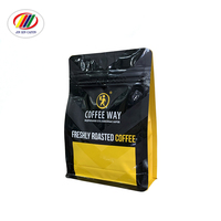 Impression de logo personnalisé 12oz Doypack feuille d'aluminium blanche laminée pochette support réutilisable à fermeture éclair sacs d'emballage en plastique pour grains de café