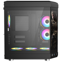 Nouvel Boîtier PC Gaming 2025 en Verre Double Face Tour ATX Moyen avec Écran LCD
