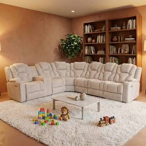 Muebles de Lujo Modernos, Sillón Reclinable Eléctrico de Esquina, Tela Rhino, Sofá en Forma de L para Sala de Estar - Product Image 2
