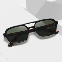2025 tendances concepteur rétro Double pont TR90 cadre acétate lunettes de soleil luxe haute qualité verres polarisés lunettes de soleil hommes