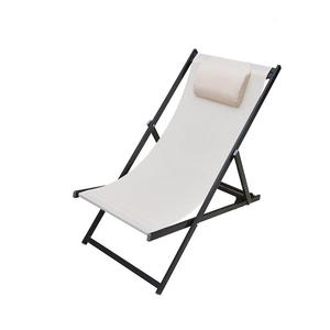 Chaise de plage pliable en aluminium léger avec fauteuil de détente en <span class=keywords><strong>toile</strong></span> pour sièges d'extérieur Options de repose-pieds de cour - Product Image 2