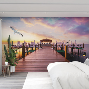 <span class=keywords><strong>Papier</strong></span> <span class=keywords><strong>peint</strong></span> 3D Espace <span class=keywords><strong>Mer</strong></span> Paysage Restaurant Salon B & B <span class=keywords><strong>Chambre</strong></span> à coucher Thé au lait Boutique Fond d'écran - Product Image 2