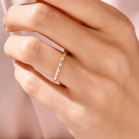 Bague en argent sterling 925 plaqué or avec perles et zircone cubique, style minimaliste, empilable, pour femme, vente en gros