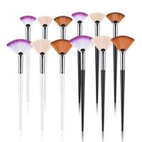 Kuas Makeup Kecil Tunggal Grosir, Kuas Bedak & Perona Pipi, Bulu Serat Buatan, Gagang Plastik