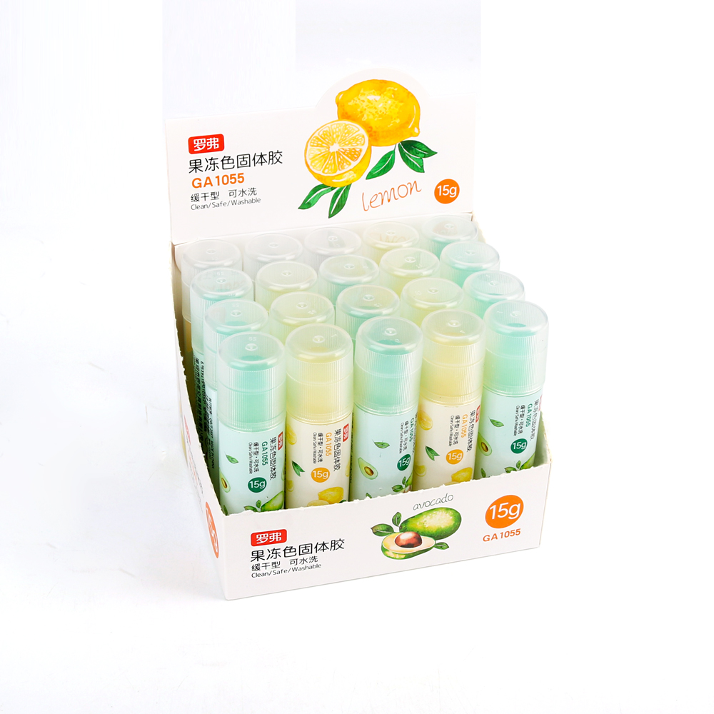 Милый прозрачный твердый клей для студенческих канцелярских принадлежностей, крепкий Клей 15 г/20 шт., клей для свежего дизайна