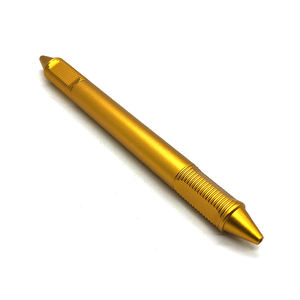 Goupille usinée CNC sur mesure, à épaule de précision, moletée, avec filetage externe, pour assemblage industriel - Product Image 1
