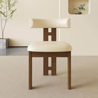 Chaise de salle à manger moderne avec coussin, chaise de salle à manger en bois noir haut de gamme, style minimaliste nordique, ensemble de chaises de salle à manger