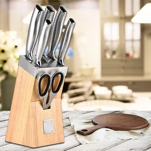 Fulwin Groothandel 7 Stuks Keuken Koken Rvs Damascus Keukenmes Set Met Houten Blok