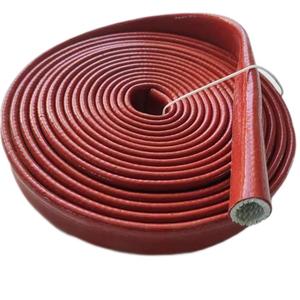 Manchon <span class=keywords><strong>de</strong></span> câble résistant à la chaleur et au feu, revêtement en caoutchouc <span class=keywords><strong>de</strong></span> silicone, manchon ignifuge, sans alcali, tressé, ignifuge, en fibre <span class=keywords><strong>de</strong></span> verre et silicone - Product Image 1