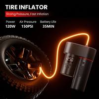 Démarreur de Voiture Compact 12800mAh, Mini Aspirateur, Pompe à Air pour Pneus, Nettoyeur Haute Pression Portable 5-en-1, Batterie Externe