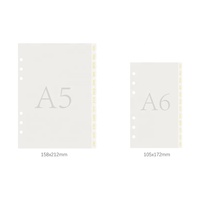 Séparateur de pages mensuel personnalisable A5/A6 avec couverture transparente en PP givré pour agenda 6 anneaux, pages de recharge et feuille d'or – Cadeau