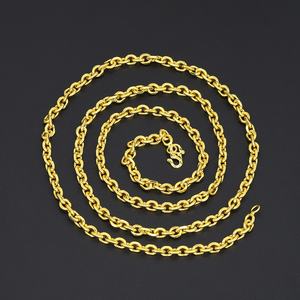 Collier en laiton plaqué or avec chaîne à maillons tendance et serti de griffes, styles variés, vente en gros de bijoux JXX - Product Image 2