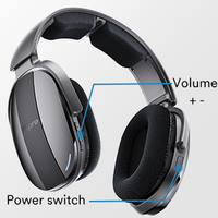 Casque audio sans fil 2,4 GHz RF 30 m pour TV, avec écouteurs stéréo supra-auriculaires, haut-parleurs dynamiques, LED et batterie rechargeable – Vente en gros