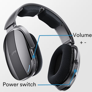 ชุดหูฟังไร้สายสำหรับทีวีระบบ RF 100ft 2.4GHz ชุดหูฟังสเตอริโอแบบครอบหูแท่นชาร์จแบบชาร์จสำหรับโทรทัศน์ - Product Image 4