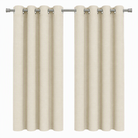 Rideaux occultants modernes de haute précision 360g, luxe discret, finition crème beige, occultation de la lumière >90%, isolants, à effet ondulé/ripple