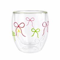 Tasse en verre borosilicate double couche colorée 3D graffiti faite à la main, créative, pour eau, jus, lait – Vente en gros