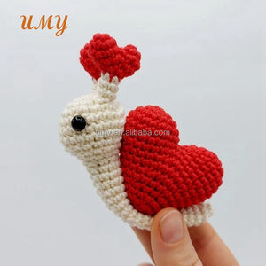 Nuovo Decorazione Matrimoniale Amigurumi all'Uncinetto Cuore Carino Amore San Valentino Peluche Giocattolo Lumaca Imbottito - Product Image 6