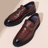 Chaussures pour homme en cuir véritable de luxe, grandes tailles, style affaires et décontracté, motif alligator, mocassins classiques