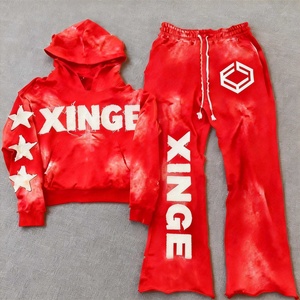Conjunto Deportivo de Diseño Original Primavera 2026, Bordado Personalizado, Lavado Vintage, Tie-Dye, Estilo Casual, Oversize, Streetwear - Product Image 2