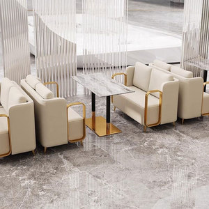 Muebles <span class=keywords><strong>para</strong></span> Hoteles, <span class=keywords><strong>Restaurantes</strong></span>, Cafeterías, Muebles Metálicos Tapizados, Juego de Sofás <span class=keywords><strong>para</strong></span> Hoteles, Desayunador Moderno, Uso Comercial Público - Product Image 3