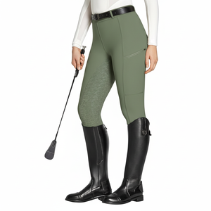 Pantalones de Montar a Caballo Hechos a Medida para Mujer con Parche en la Rodilla para Mayor Seguridad - Product Image 1