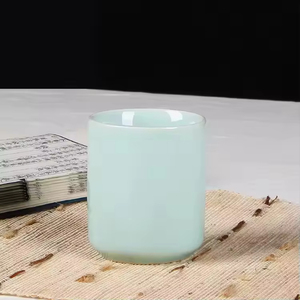 Traditional Chinese luxury celadon coffee <b>cup</b> gift utensils tumbler <b>ceramic</b> ice cracked handle - Product Image 2