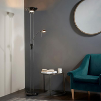Allemand Moderne Simple Or Brossé Double-Tête Mère Personnalisé Grand Lampadaire Abat-jour en Métal Salon Chambre Canapé Chambre Modèle