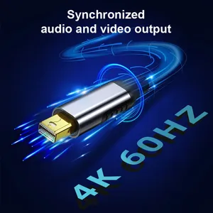 Video HD 24K chapado en oro para iPhone MacBook Air Projector 4K60Hz <span class=keywords><strong>USB</strong></span> 3,1 <span class=keywords><strong>USB</strong></span>-<span class=keywords><strong>C</strong></span> a <span class=keywords><strong>Mini</strong></span> <span class=keywords><strong>DP</strong></span> tipo <span class=keywords><strong>C</strong></span> a <span class=keywords><strong>Mini</strong></span> DisplayPort V1.4 Cable - Product Image 4
