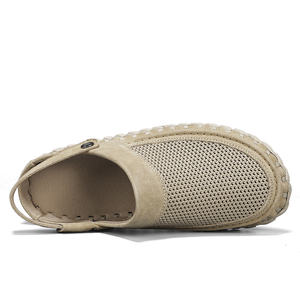 Sandales décontractées pour hommes en cuir et maille respirante, chaussures de plage, chaussures de marche en plein air, sandales fermées pour hommes - Product Image 5