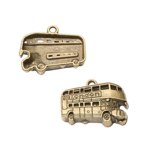Breloque Bus à deux étages <span class=keywords><strong>de</strong></span> Londres en alliage <span class=keywords><strong>de</strong></span> zinc bronze antique pour bracelets <span class=keywords><strong>de</strong></span> fans du transport britannique - Product Image 3