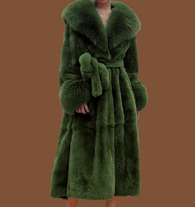 Nouveaux manteaux en fausse fourrure pour femmes, manches longues, colorés, grands cols, 4XL, avec un design cintré à la taille, teinture unie, vêtements d'extérieur - Product Image 6