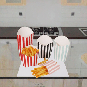Boîte à frites en papier kraft recyclable en gros avec doublure en éponge, logo personnalisé estampé, emballage pour enfants, rangement de bonbons, anniversaire - Product Image 3