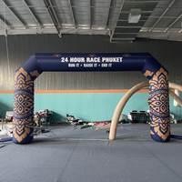 Arche publicitaire gonflable personnalisée avec éclairage LED pour la décoration d'événements sportifs en extérieur