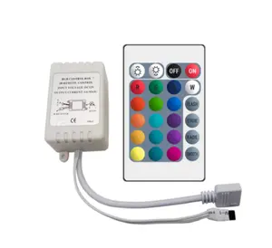 Pengendali RGB Remote IR 24 Tombol DC12V untuk SMD5050RGB Lampu Strip LED Pengontrol Mini