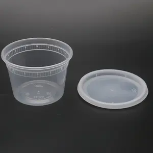 Container HD 8 12 16 24 32 Oz Round Clear Freezer Pp Food Package Deli Container With Lids For Hot Soups Food And Cold Salads Fruit