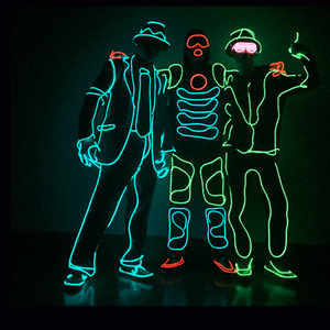 Moda LED iluminar Jazz Glow Tron Halloween Tron disfraz escenario <span class=keywords><strong>bar</strong></span> <span class=keywords><strong>EL</strong></span> Glow Line rendimiento Props disfraz - Product Image 3