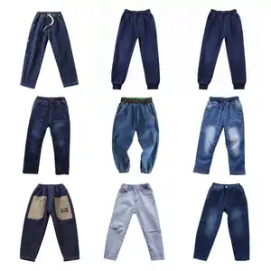 2024 Stock a granel barato último diseño mixto niños Denim Jeans para niños niño stock-lote