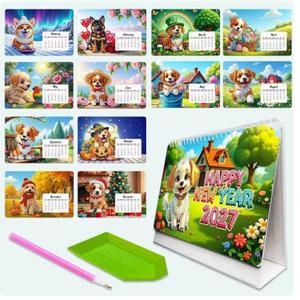 Nouveau Calendrier de Bureau DIY 2027 à Peinture Diamant, Kit d'Autocollants Diamant, Calendrier de Bureau - Product Image 2