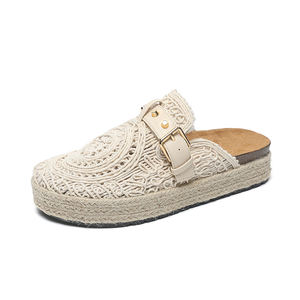 Scarpe basse da donna 2024 la primavera e l'autunno nuovo stile slip-on esterno indossare <span class=keywords><strong>sandali</strong></span> con suola spessa <span class=keywords><strong>in</strong></span> <span class=keywords><strong>corda</strong></span> di canapa - Product Image 1
